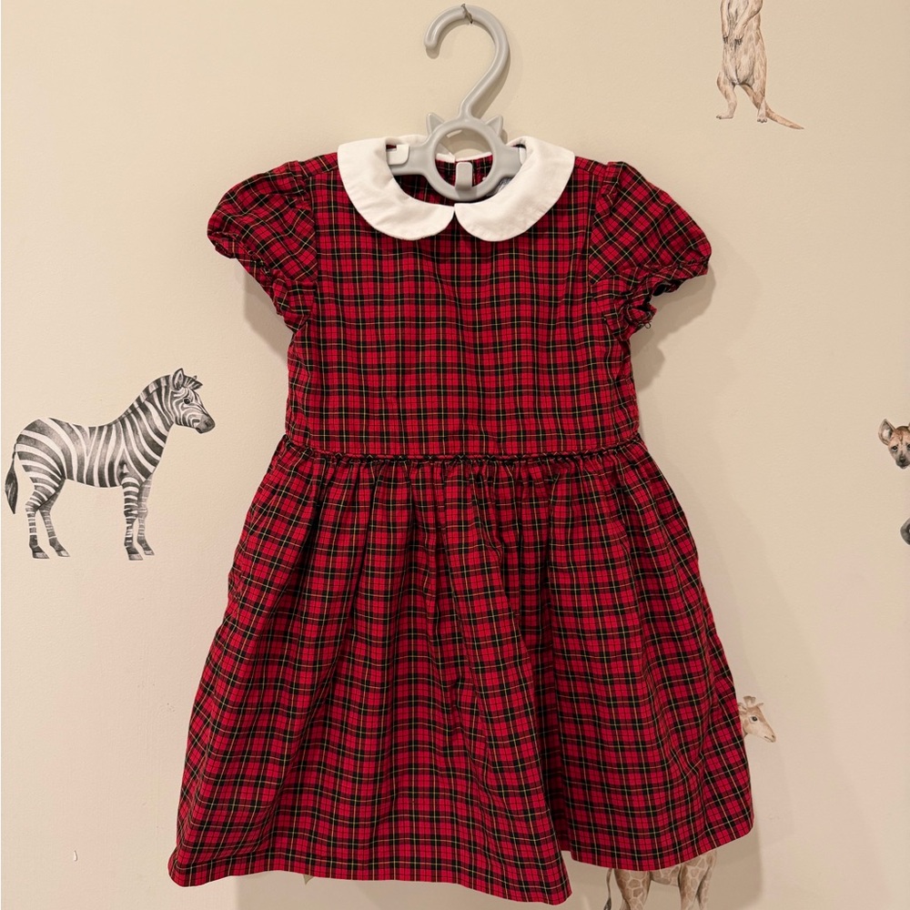 Ralph Lauren Red Tartan Dress with White Collar